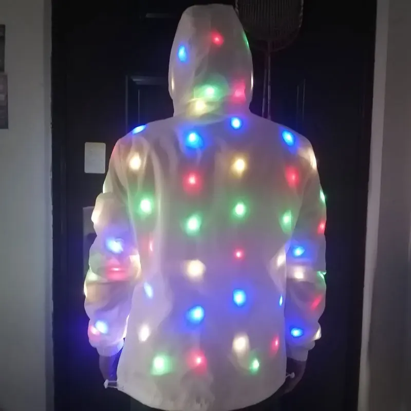 ダンス衣装 LED ジャケット発光 Led コスプレ服ハロウィン仮装パーティー服ポケットジッパー付き