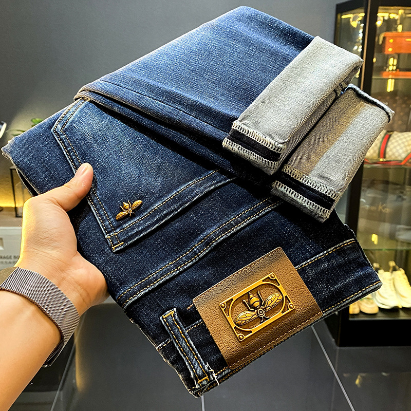 Autunno jeans da uomo di lusso a prezzi accessibili moda Stretch Slim Fit Piedi 2024 nuovi pantaloni lunghi in denim casual da uomo