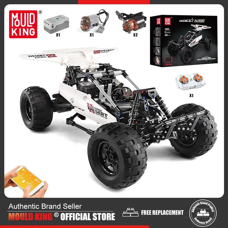 Schimmel König 18001 technische MOC-1812 Ziegel pf Buggy 2 Wüste Autorennen Klettern LKW Bausteine DIY Spielzeug für Kinder Geschenke