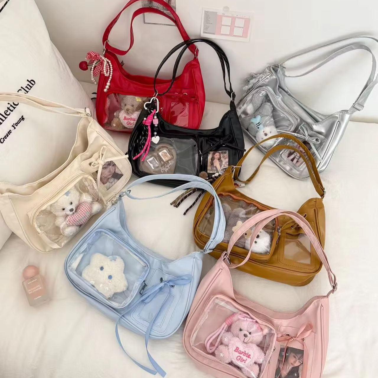 Vielseitige Pendler- und Freizeittasche Leichte Einschulter-Unterarm-Crossbody-Tasche Nischen-Modetrend Hochwertige Transparente Tasche