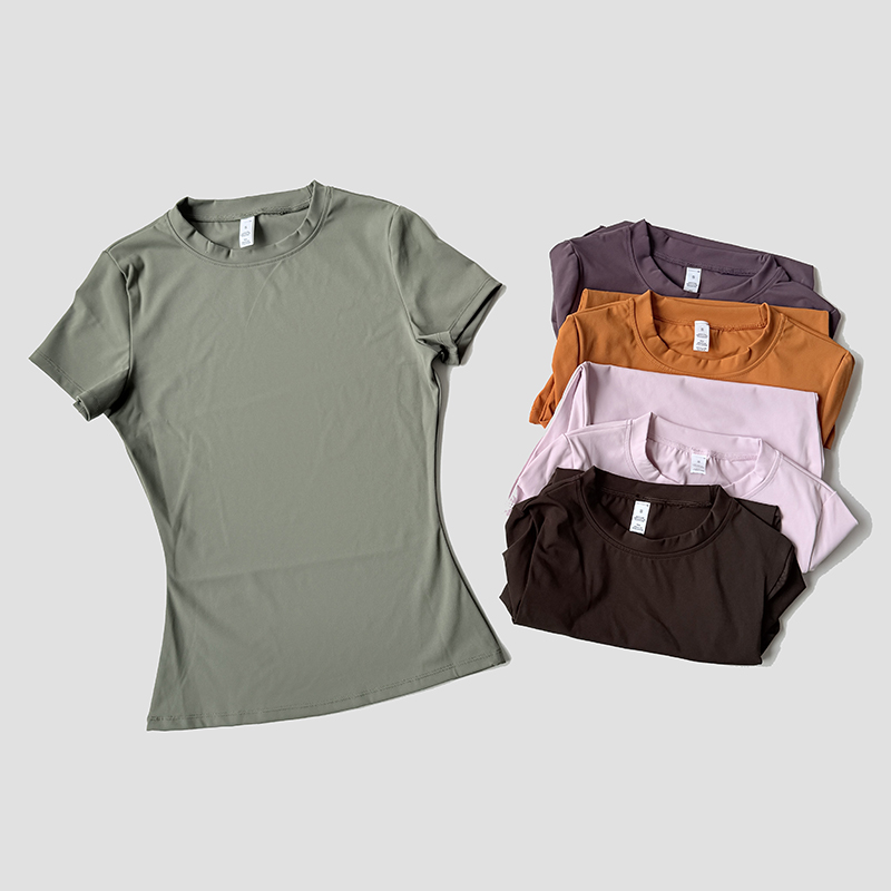 女性ヨガトップシームレススポーツ Tシャツフィットネス服半袖ヨガシャツジムトップランニングアクティブウェア