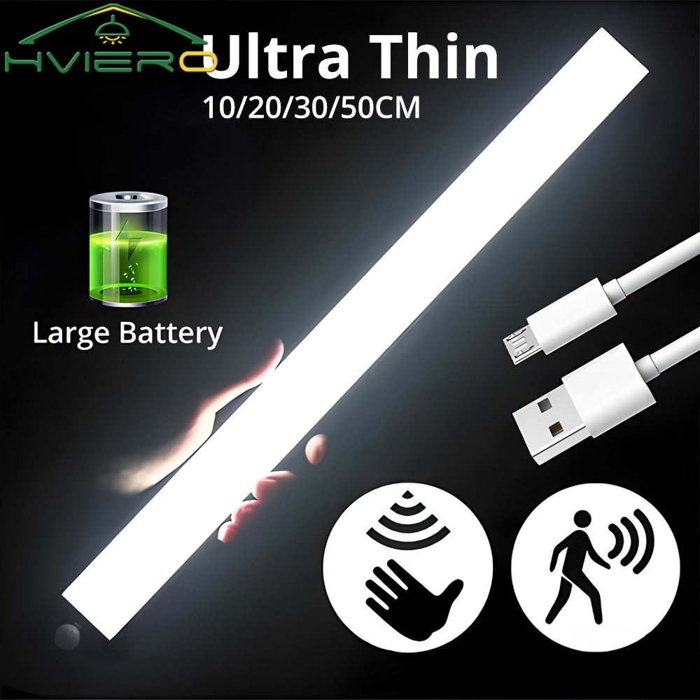 Luces nocturnas, lámpara LED inalámbrica con Sensor de movimiento, recargable por USB, magnética para armario, habitación, armario, cocina, pasillo, bombilla detectora de tubo