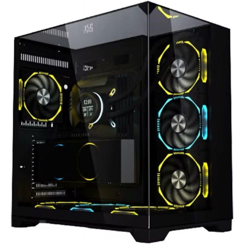 เคสคอมพิวเตอร์ GAMING O11 Vision Compact สีดำ สแตนเลสสตีล ATX Mid Tower พร้อมแผ่นรองหลังแบบสัมผัส - เคส O11VPX สีดำ