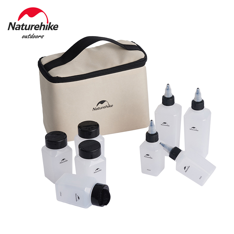 Naturehike Gewürzglas, 8-teilig, Gewürzbehälter-Set, tragbar, für Picknick im Freien, Gewürzflasche, Camping-Kochgeschirr-Set, Gewürzflasche