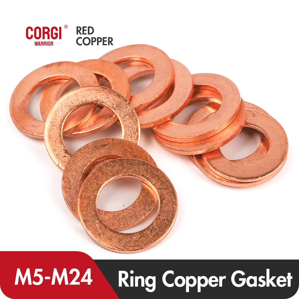 M5 M6 M8 M10 M12 M14 M16 M18 M20 M22 M24 barco latón rojo cobre aplastar arandela de sellado anillo de sellado plano arandelas DIN7603