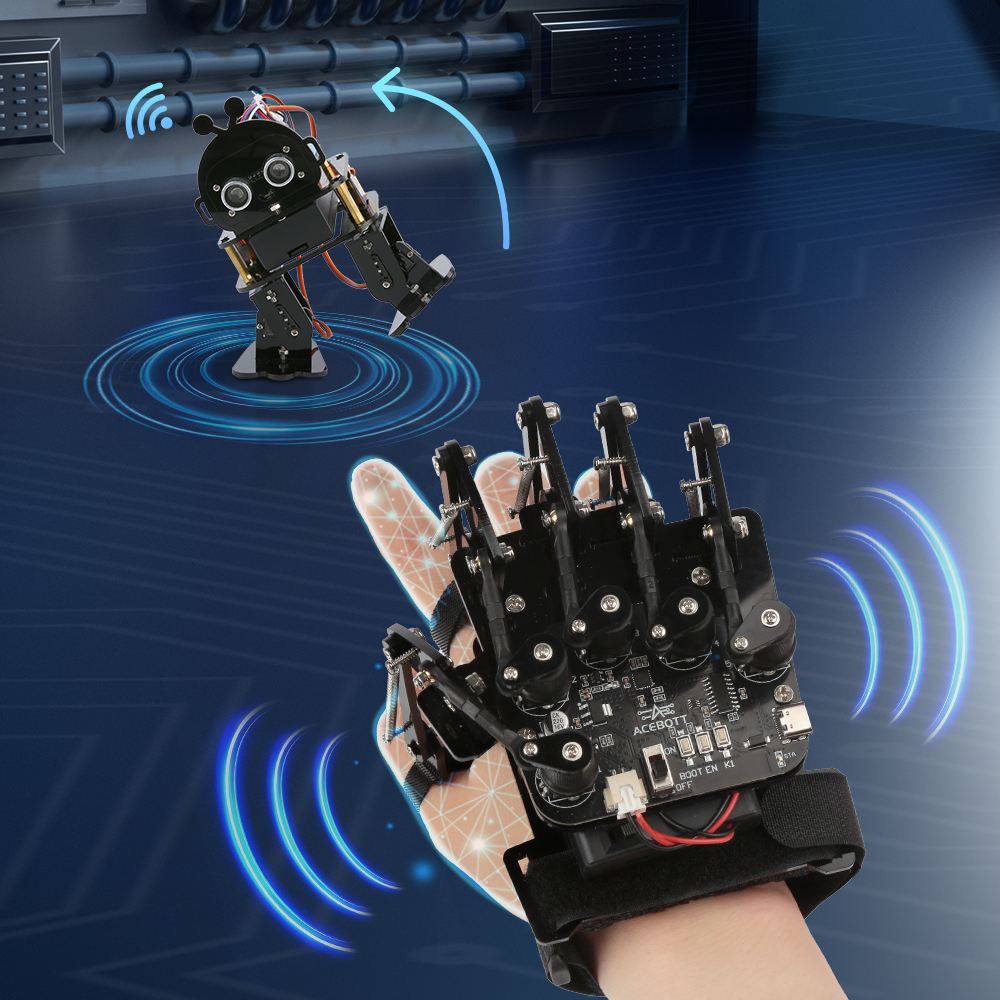 Gants de détection ACEBOTT, contrôle gestuel, gants intelligents à détection de mouvement, kit de voiture robotique pour kit Arduino