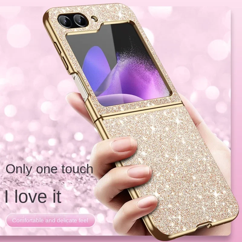 Placcatura Bling Glitter Cassa Del Telefono Per Samsung Galaxy Z Flip 7 fe 6 5 4 Flip6 Flip5 Flip7 5G Custodia protettiva in plastica dura