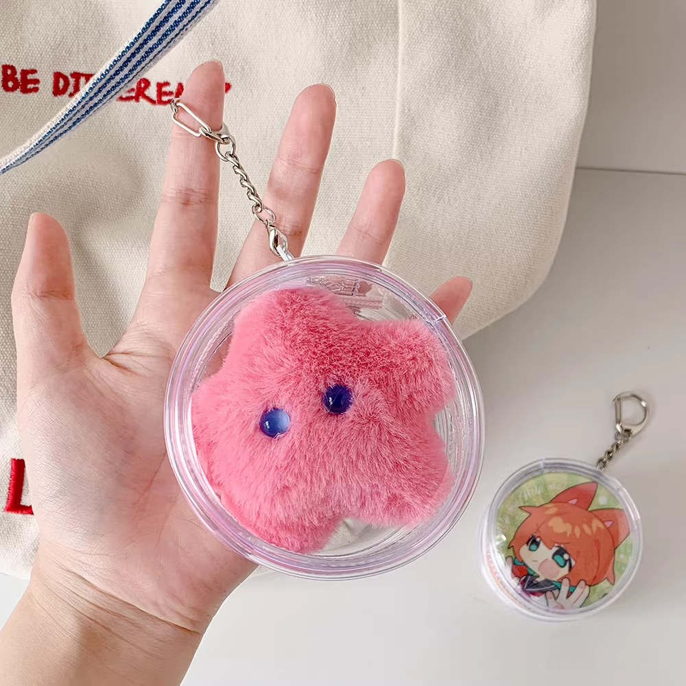 Przezroczysty Okrągły Pokrowiec na Odznaki, Etui na Przypinki z PVC, Gablota na Lalki, Uroczy Plecak dla Dzieci