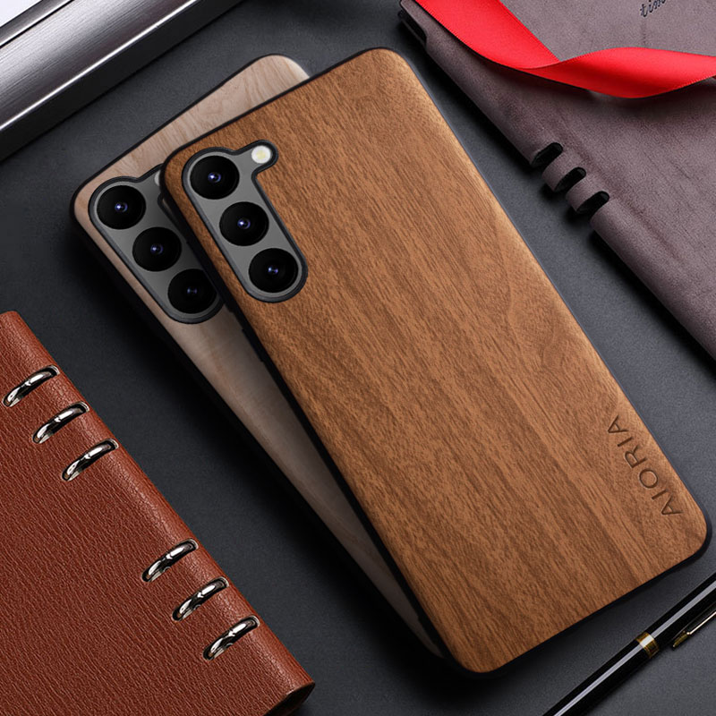 Coque pour Samsung galaxy s20 s21 s22 s23 Ultra plus FE 5G funda motif bois de bambou couverture arrière en cuir pour galaxy s23 ultra étui