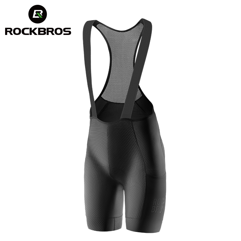ROCKBROS Shorts de cyclisme à la taille haute pour hommes légers avec une haute élasticité des jambières respirantes une poche en maille un coussin doux et un rembourrage confortable