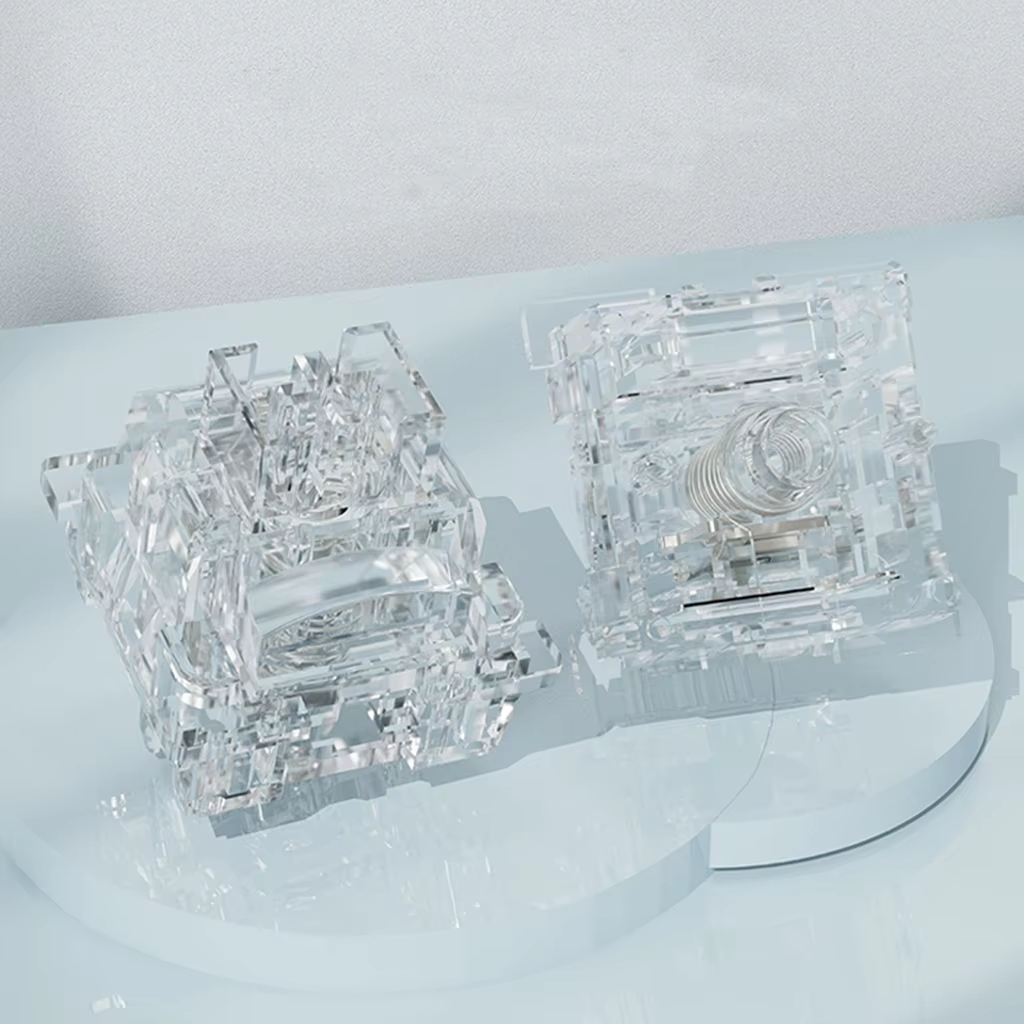 Przełącznik Ice Core Crystal V3 Przezroczysty przełącznik liniowy 3 piny 45g RGB Pyłoszczelna wymiana podczas pracy dla niestandardowych przełączników MX klawiatury mechanicznej