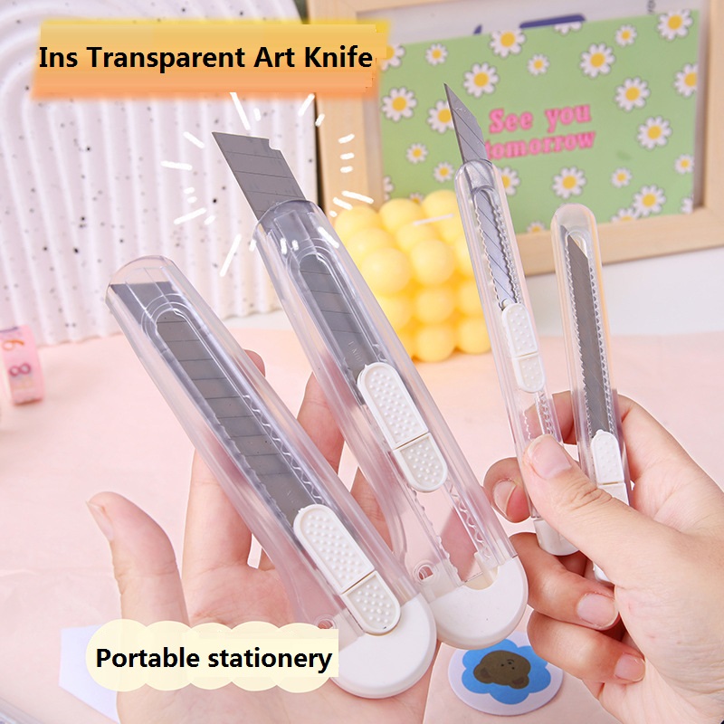 Art Knife 30 Degree Transparent нож Handmade Paper Cutter Knife 커터칼 9mm Box Cutter Student Stationery Handmade Utility Knife 칼