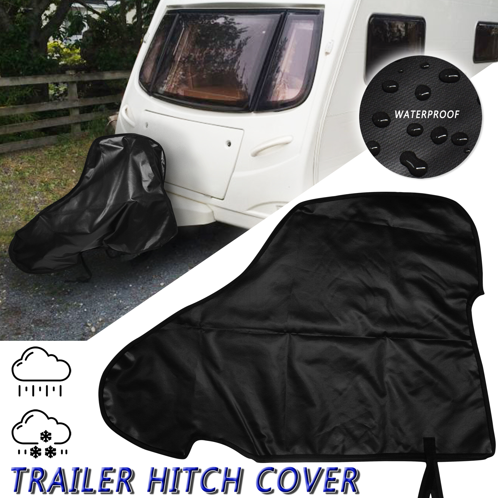 89x63cm Uniwersalna wodoodporna osłona zaczepu holowniczego do przyczepy kempingowej Anti Rain Snow Dust Dustproof Protector do RV Blokada sprzęgła holowniczego