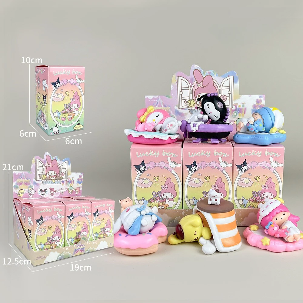Sanrio กล่องตาบอดนอนหลับอย่างปลอดภัย Hello Kitty MyMelody Kuromi Pochacco Pompompurin ของเล่นเด็กของขวัญวันเกิดตกแต่งคริสต์มาส