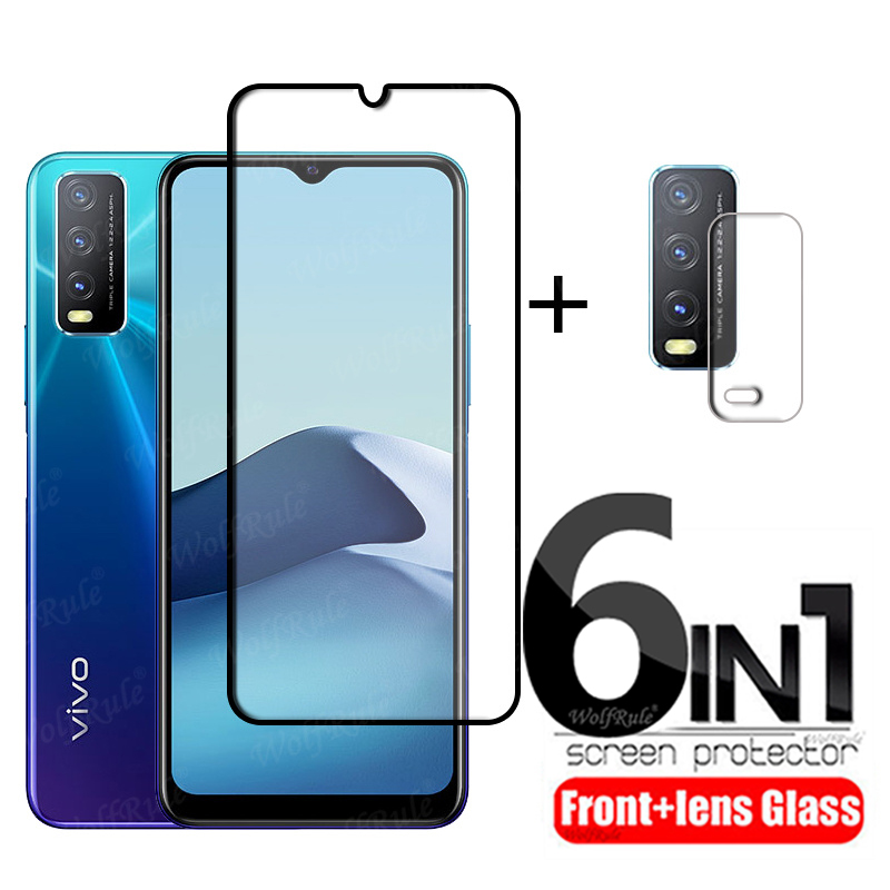 6-в-1 для Vivo Y20 стекло для Vivo Y20 S G закаленное стекло Полный Клей протектор экрана для Vivo Y21S Y33S Y53S Y20S Y20 стекло объектива