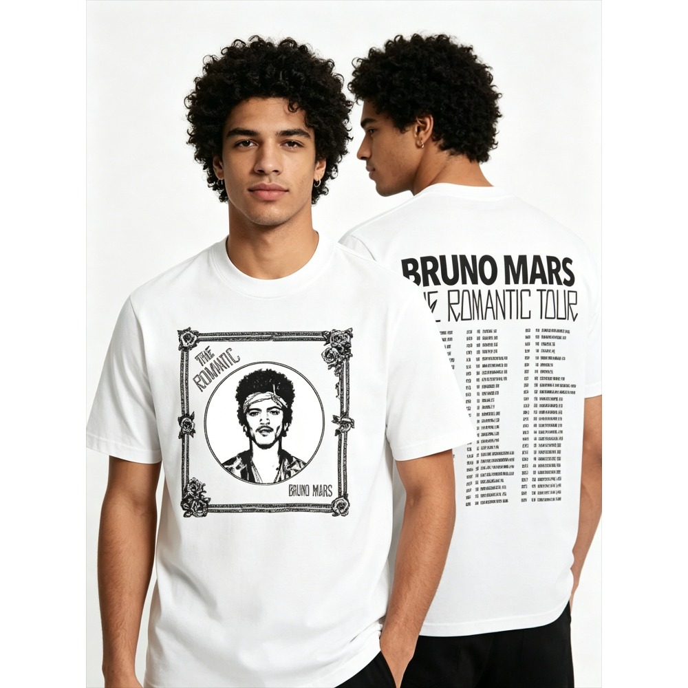 2026 Zomer De Romantische Tour Tee Bruno Mars Nieuwe Datum Tour T-shirt Y2K Streetwear Fashion Casual Katoen Comfort Losse Tops