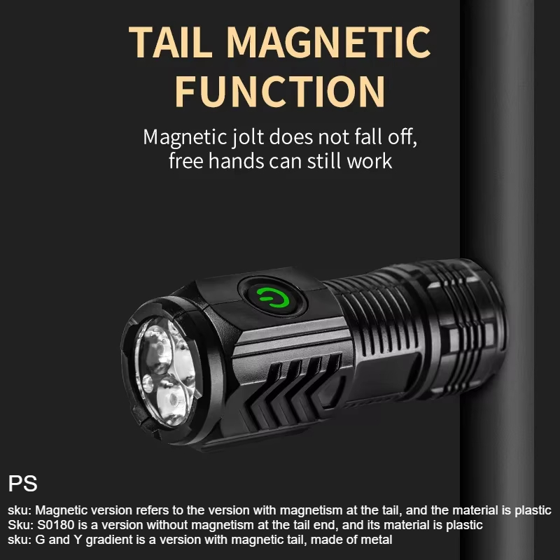 Lampe de poche LED monstre à trois yeux, un incontournable pour les voyages de nuit, portable, haute luminosité, éclairage stroboscopique