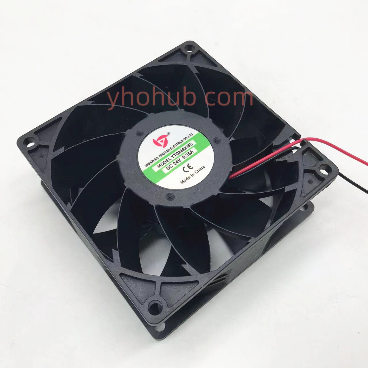 YTD 249238 Ventilateur de refroidissement de serveur à 2 fils S DC 24 V 0,35 A 92 x 92 x 38 mm