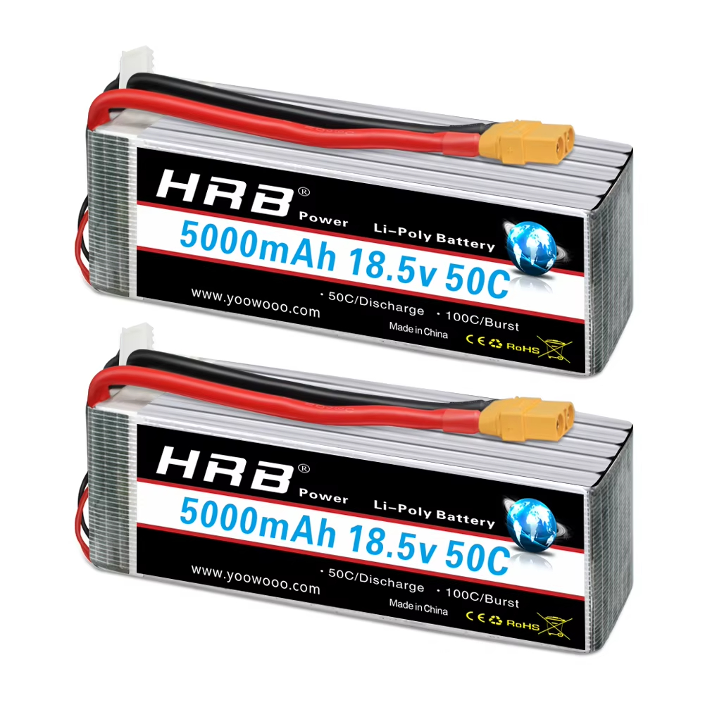 แบตเตอรี่ลิโพ HRB 5S 4S 3S 2S 18.5V 5000mah 11.1V 14.8V 7.4V 50C T อะไหล่ RC เครื่องบิน เฮลิคอปเตอร์ รถยนต์ เรือ รถบรรทุก