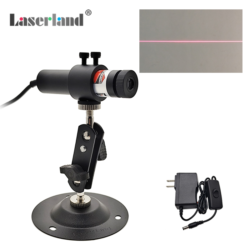 Localizador enfocable del módulo láser de línea roja para corte de carpintería, alineación de aserras, 100mW, 200mW, 650nm