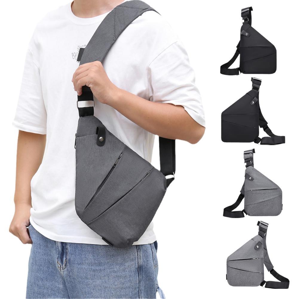 Mode männer Brust Pack Schulter Tasche Messenger Sling Bag Umhängetasche Schwarz Tasche Outdoor Anti-diebstahl Reisetasche