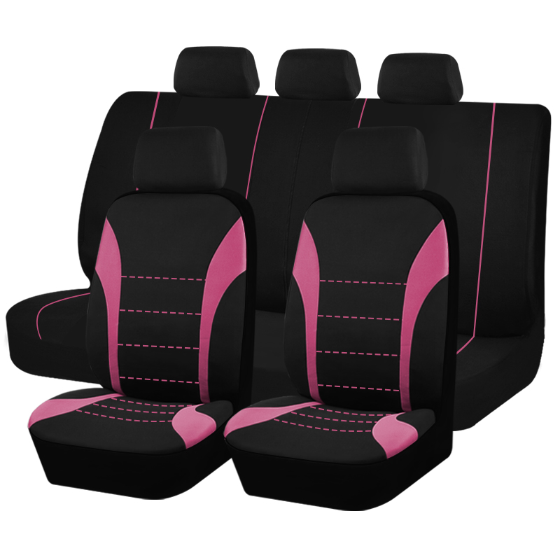 Universele autostoelhoezen polyester stof geschikt voor de meeste auto SUV-vrachtwagens met airbag compatibele auto-accessoires interieur stoelhoes