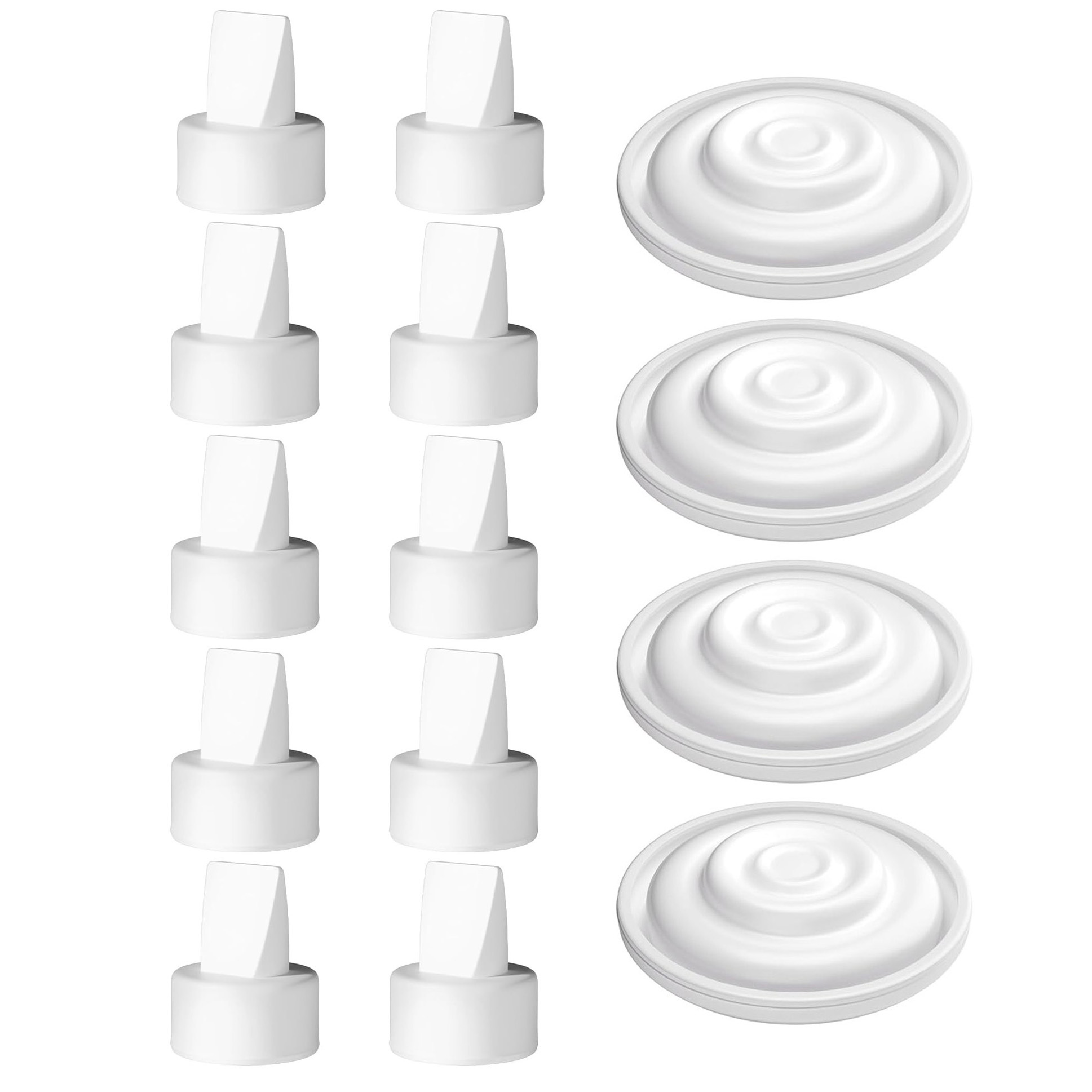 Conjunto de peças para bomba tira leite, 10 peças de válvulas bico de pato e 4 peças de reposição de membrana de silicone compatíveis com Spectra S1 S2 9 Plus