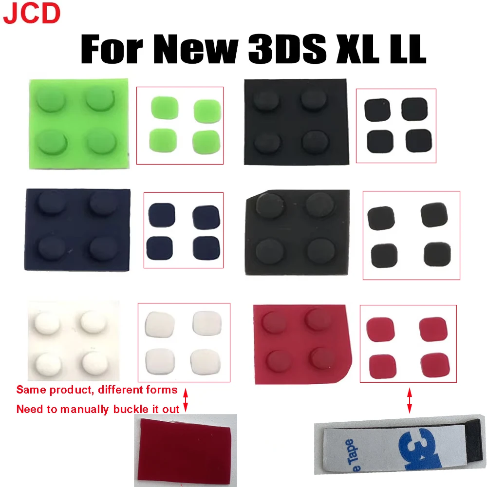JCD untuk baru konsol 3DS XL penutup kaki karet sekrup depan belakang penutup layar LCD atas pengganti karet untuk BARU 3DS LL