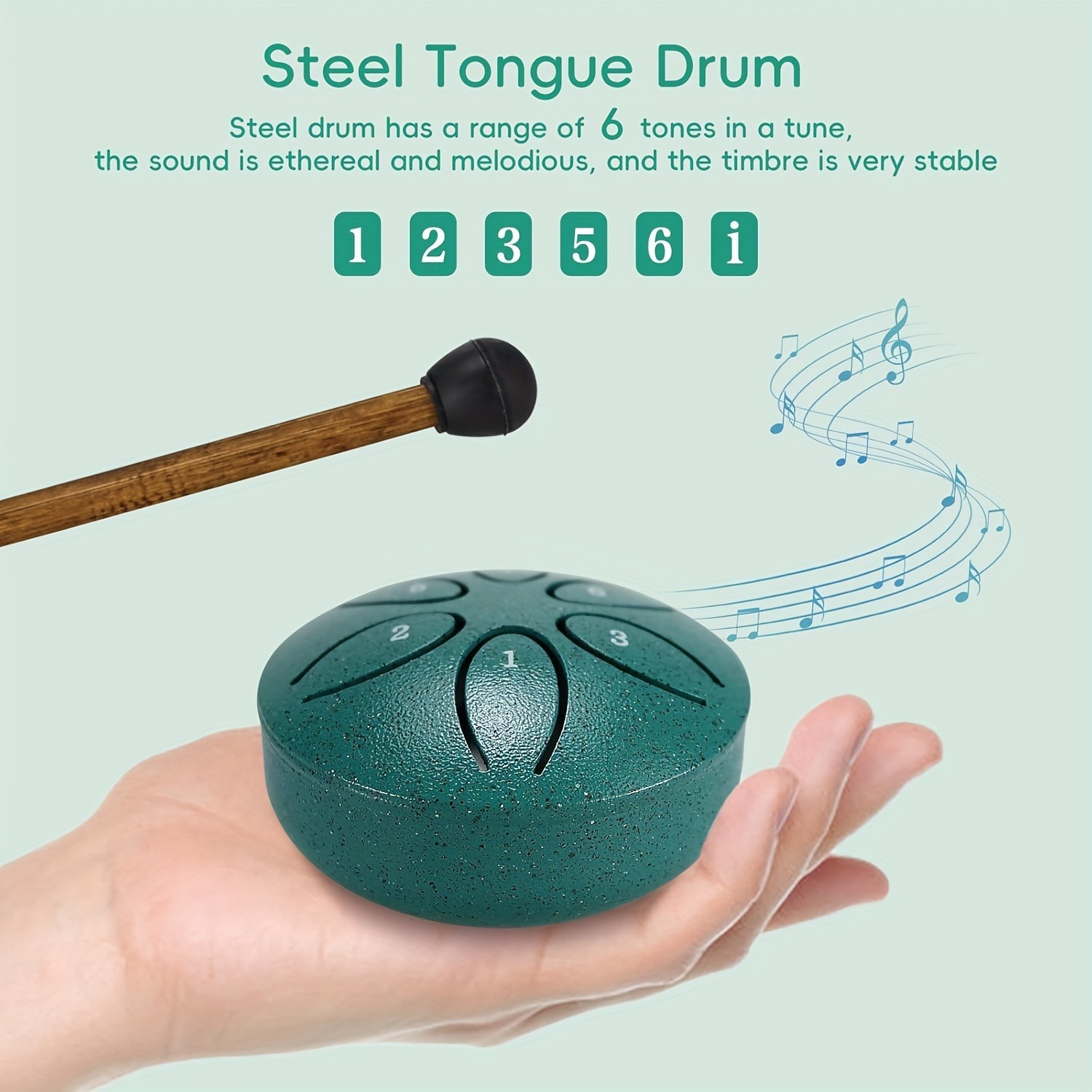 3-Zoll-Zungentrommel aus Stahl – 6-Ton-Handinstrument für Meditation und Yoga, perfektes Musikgeschenk für Anfänger