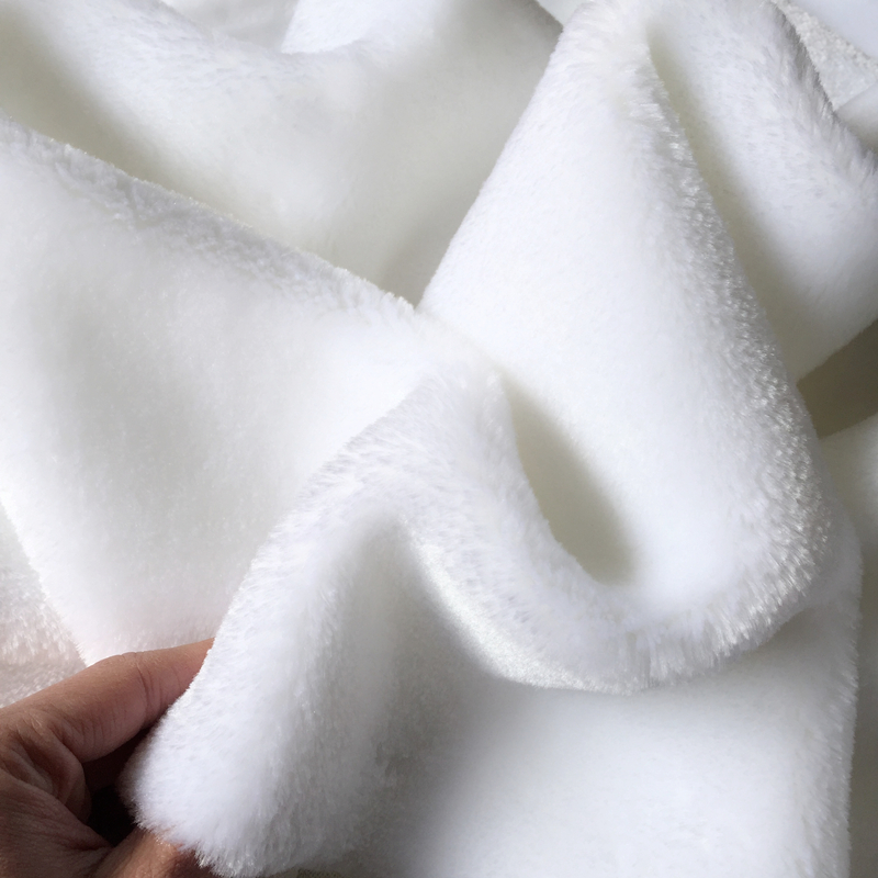 50x160 ซม.Faux ขนสัตว์สีขาวผ้าโพลีเอสเตอร์ 100% 1 ซม.Pile Super Soft Plush ผ้าสําหรับทําด้วยมือตุ๊กตาของเล่น DIY เย็บผ้า