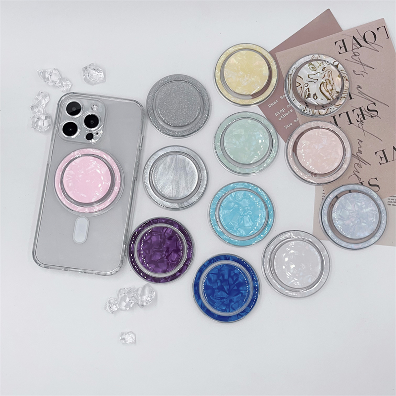 Supporto magnetico rotondo colorato con glitter di lusso Grip Tok Griptok Supporto per supporto per telefono per iPhone 15 per Pad Magsafe Smart Tok