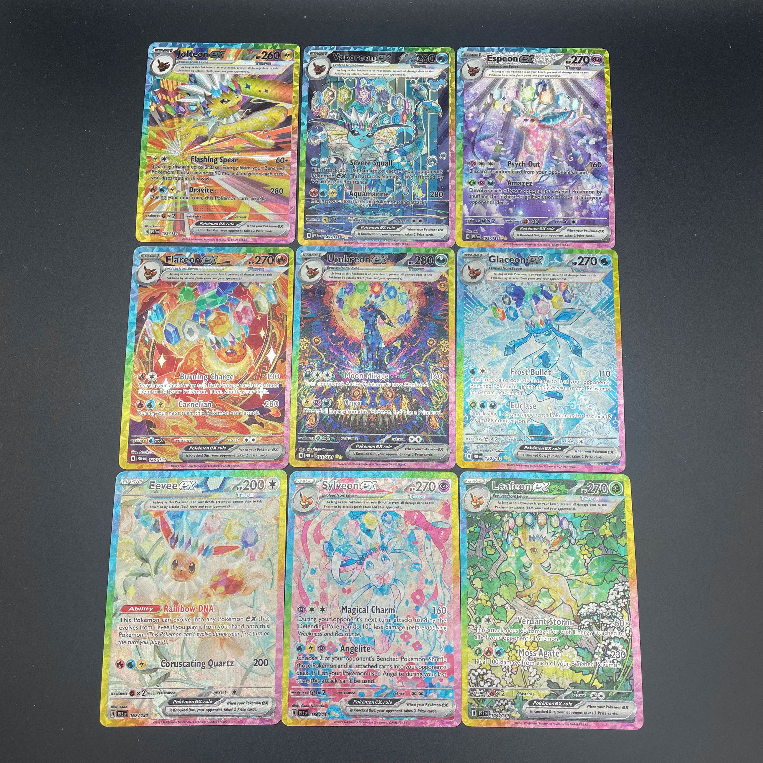 9 шт./компл. PTCG Eeveelution Sv8A английская версия DIY самодельный Umbreon Sylveon грубая блестящая текстура коллекционная карта подарок