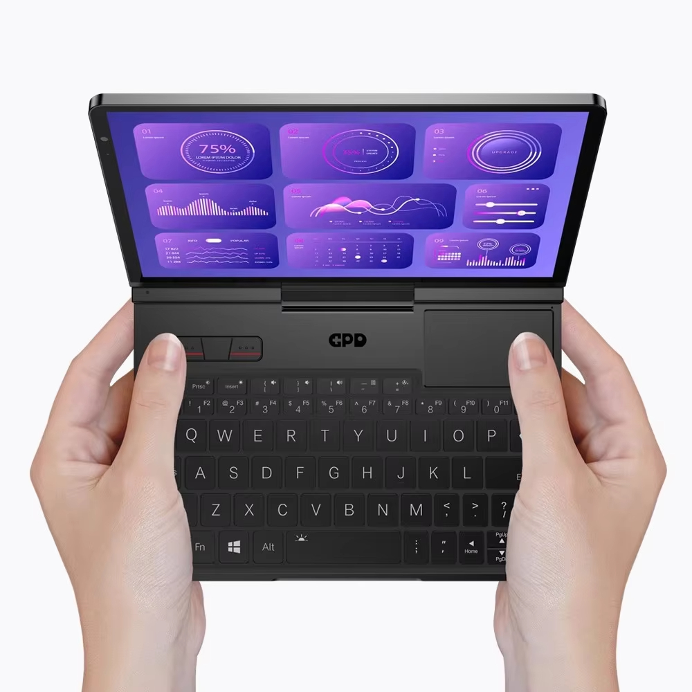 노트북 게이밍 GPD Pocket4 최신 AMD AI 9 HX 370/8840U 64GB 2TB NVMe 8.8인치 2560×1600 144Hz 2-in-1 노트북 태블릿 손바닥 크기 미니PC