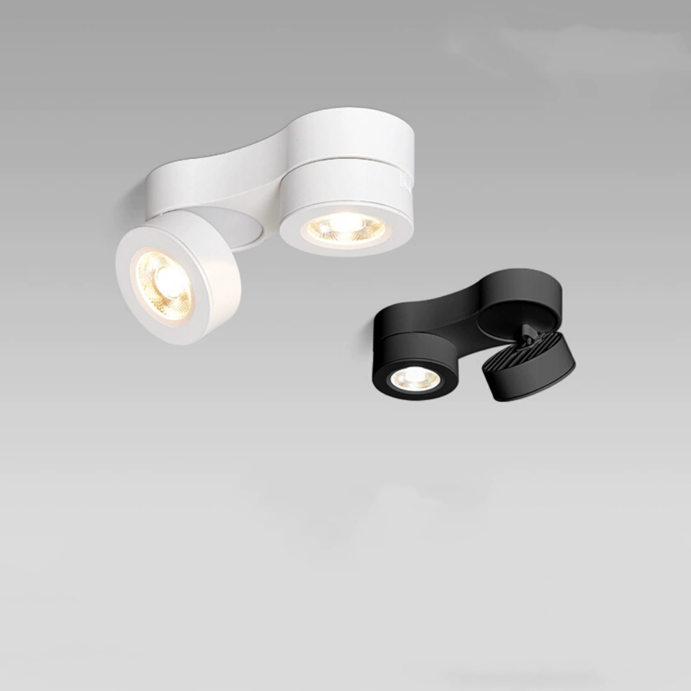 Okrągła oprawa LED typu downlight SMD COB, reflektor sufitowy 7W 12W 15W 14W 24W 30W, ściemnialna, antyodblaskowa, 1-2 głowice, 85-265V, do domu i firmy.