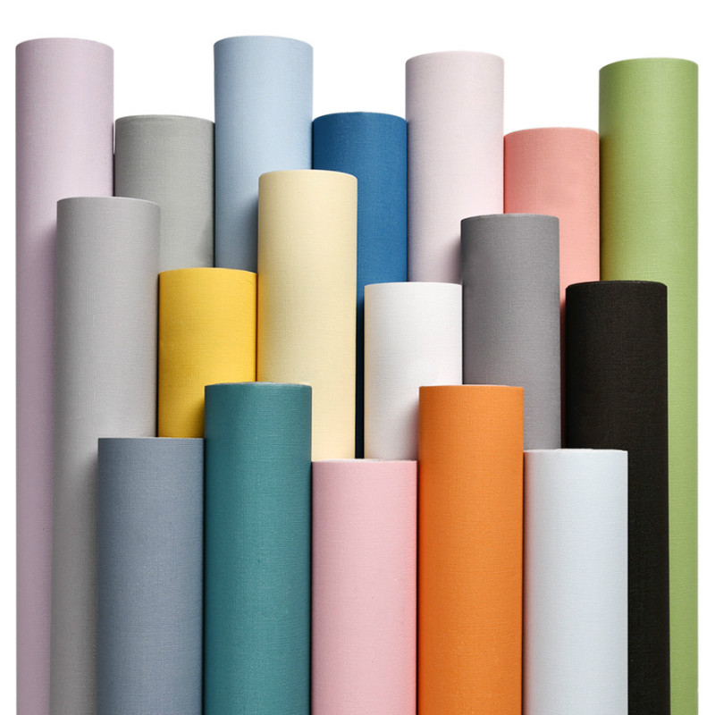 Macaron DIY cor sólida adesivos, auto-adesivo espessado impermeável PVC Wallpaper, quarto e dormitório, roupeiro, renovação de parede
