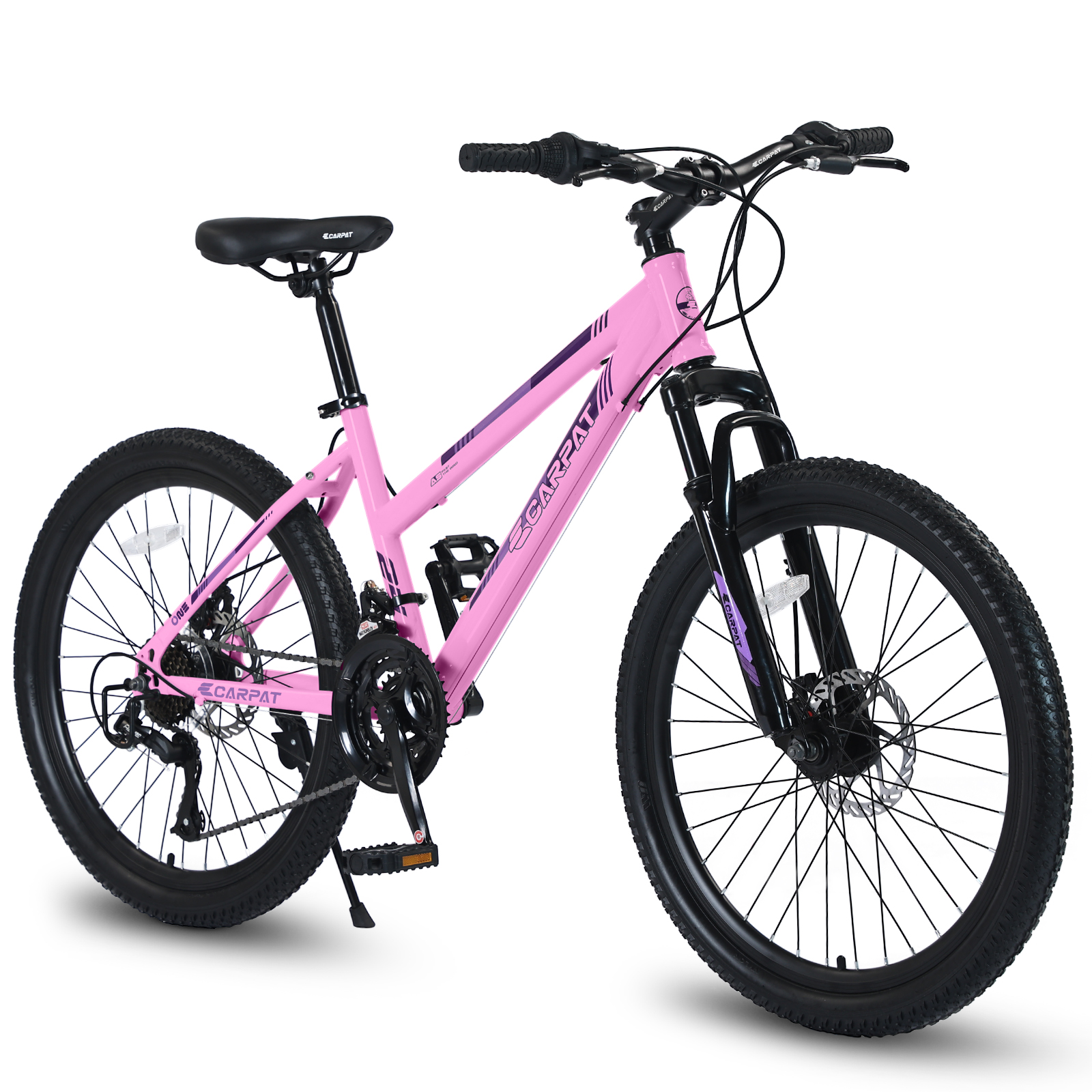 Ecarpat Mountainbike 24 26-Zoll-Räder, 21-Gang-Scheibenbremse, weibliche Fahrräder, 15-Zoll-Vorderradgabelaufhängung mit Stahlrahmen