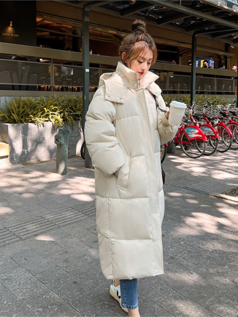 Dày Nữ Mùa Đông Dài Over-The-Đầu Gối Xuống Áo Khoác Nữ Hoodie Áo Khoác Mùa Đông Nữ Quần Áo Của Người Phụ Nữ áo Khoác Mới Outerwears