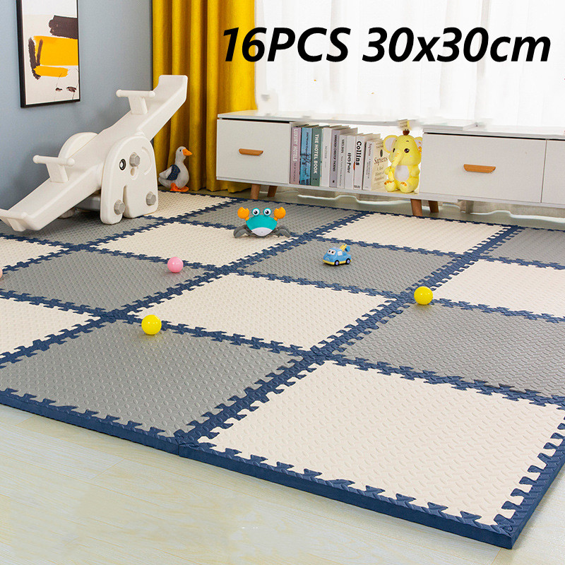 Bebê grosso Play Mats, Atividades do bebê Mats, Ruído do chão, Linda fenda Playroom Mat, Infantil Puzzle Mat, 16pcs