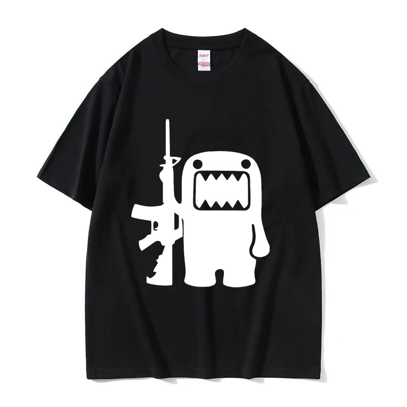 Modna koszulka z krótkim rękawem z okrągłym dekoltem, wysokiej jakości, codzienna, z zabawnym memem Domo Kun, damska, letnia, w stylu Harajuku, streetwear, topy, t-shirty.