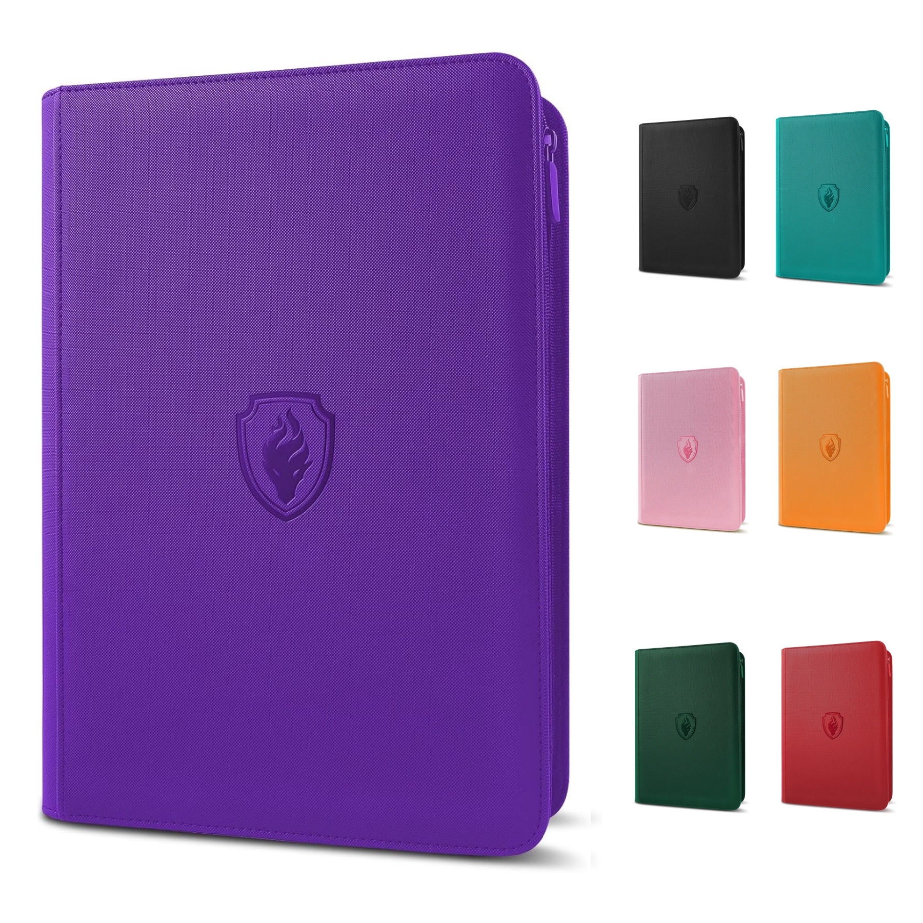 Carpeta de tarjetas con cremallera de 9 bolsillos, libro porta tarjetas comerciales 360, carpeta con cremallera de cubierta de PU de primera calidad para tarjetas, tarjeta de carga lateral duradera