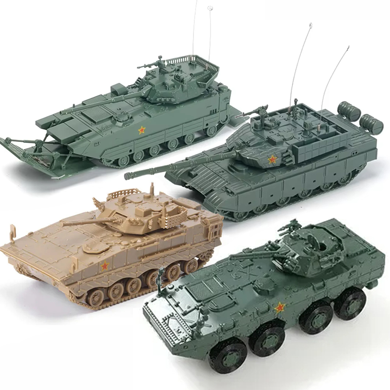 1/72 China ZTD-05 Amphibious Armored Assault Vehicle ZTZ-99A Tank 09 Infanterie-Kampf 4D-Militärmodell zusammenbauen