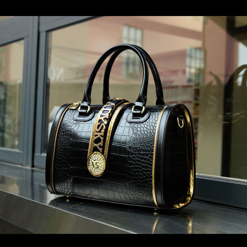 Designer Luxe Boston Tassen Voor Vrouwen Hoge Kwaliteit Krokodil Reliëf Top Handvat Tas Mode Diamanten Brief Decoratie Handtas