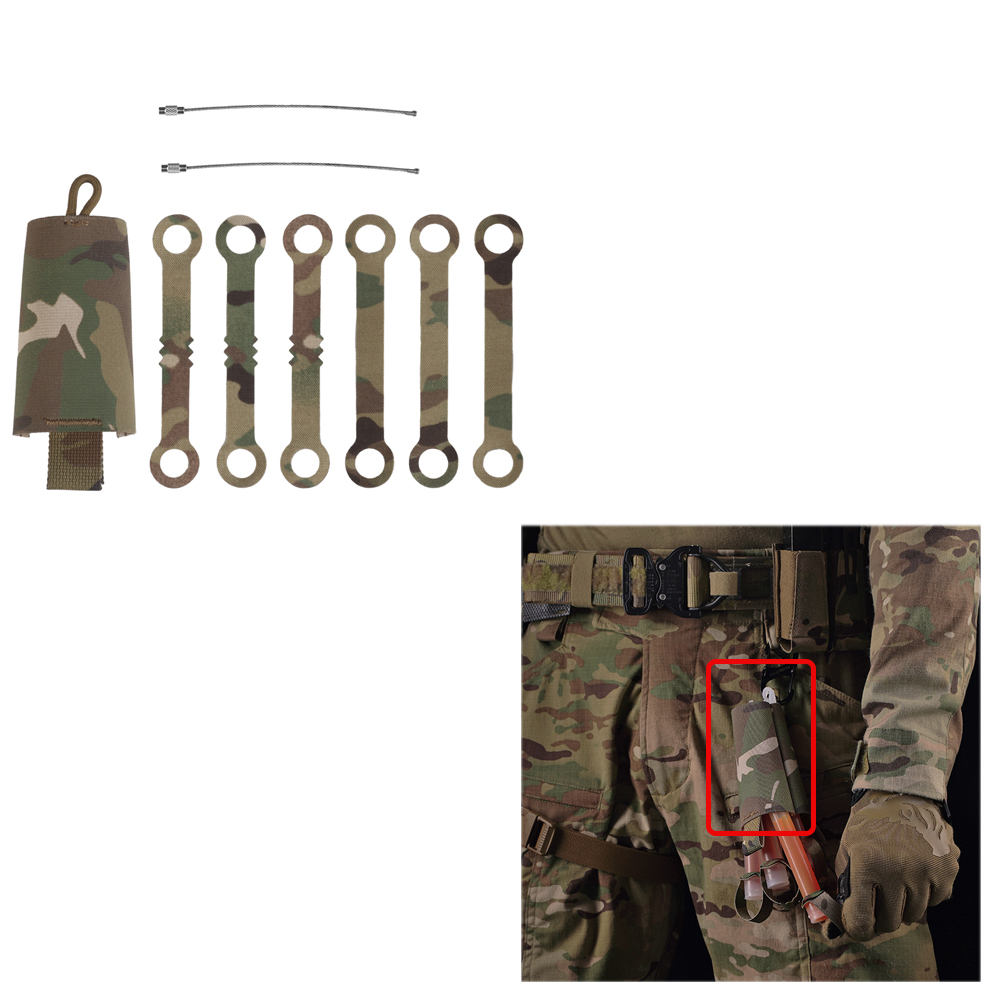 Outdoor Tactical fluorescent stick Bag Storage Bag, 6 bundles of luminous stick bags with hanging rope pull ring