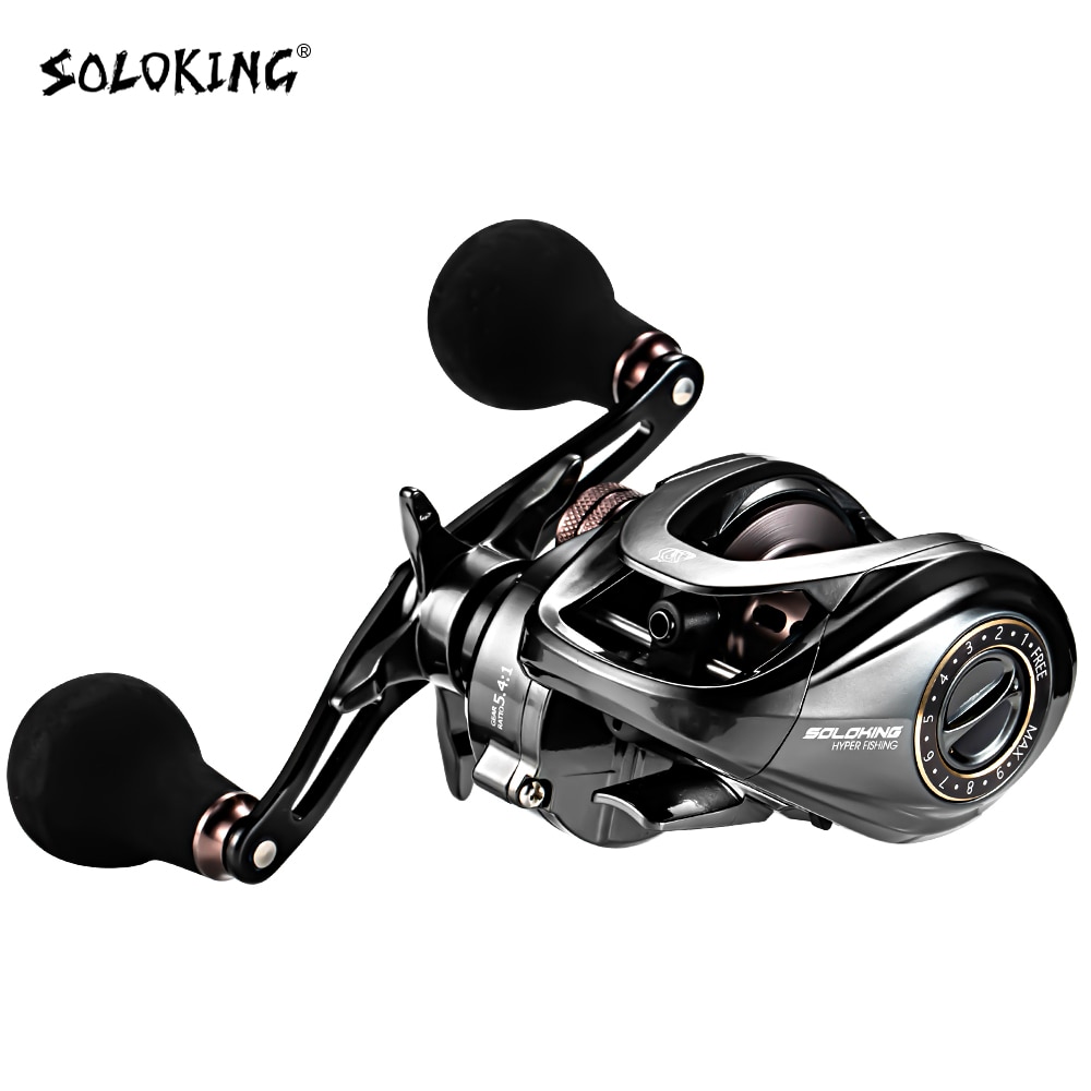 Carrete de pesca SOLOKING HIAW200 Betriel, arrastre máximo de 9,5 KG, 12 rodamientos, relación de engranaje 5,4/7,2, carretes de pesca Baitcaster