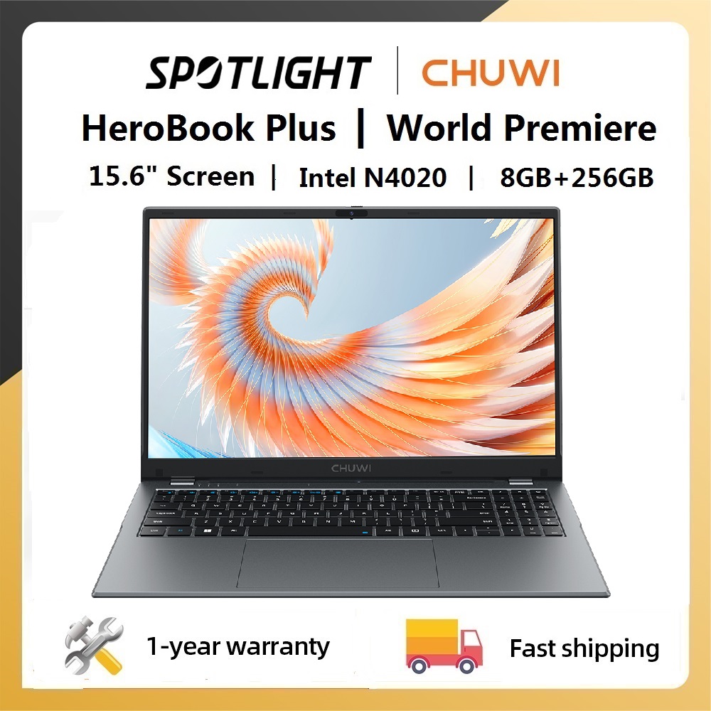 CHUWI HeroBook Plus Laptop 15.6" FHD Screen PC Intel Celeron N4020 UHD Graphics 8GB RAM 256GB SSD Windows 11 Notebook Computer