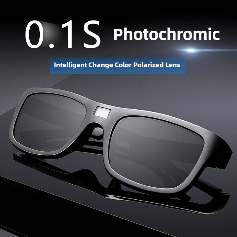 Neue Technologie 0,1 s Intelligente Farbwechsel Polarisierte Sonnenbrille für Männer, LCD-Computer-Chip Photochrome Sonnenbrille Anti-UV 400
