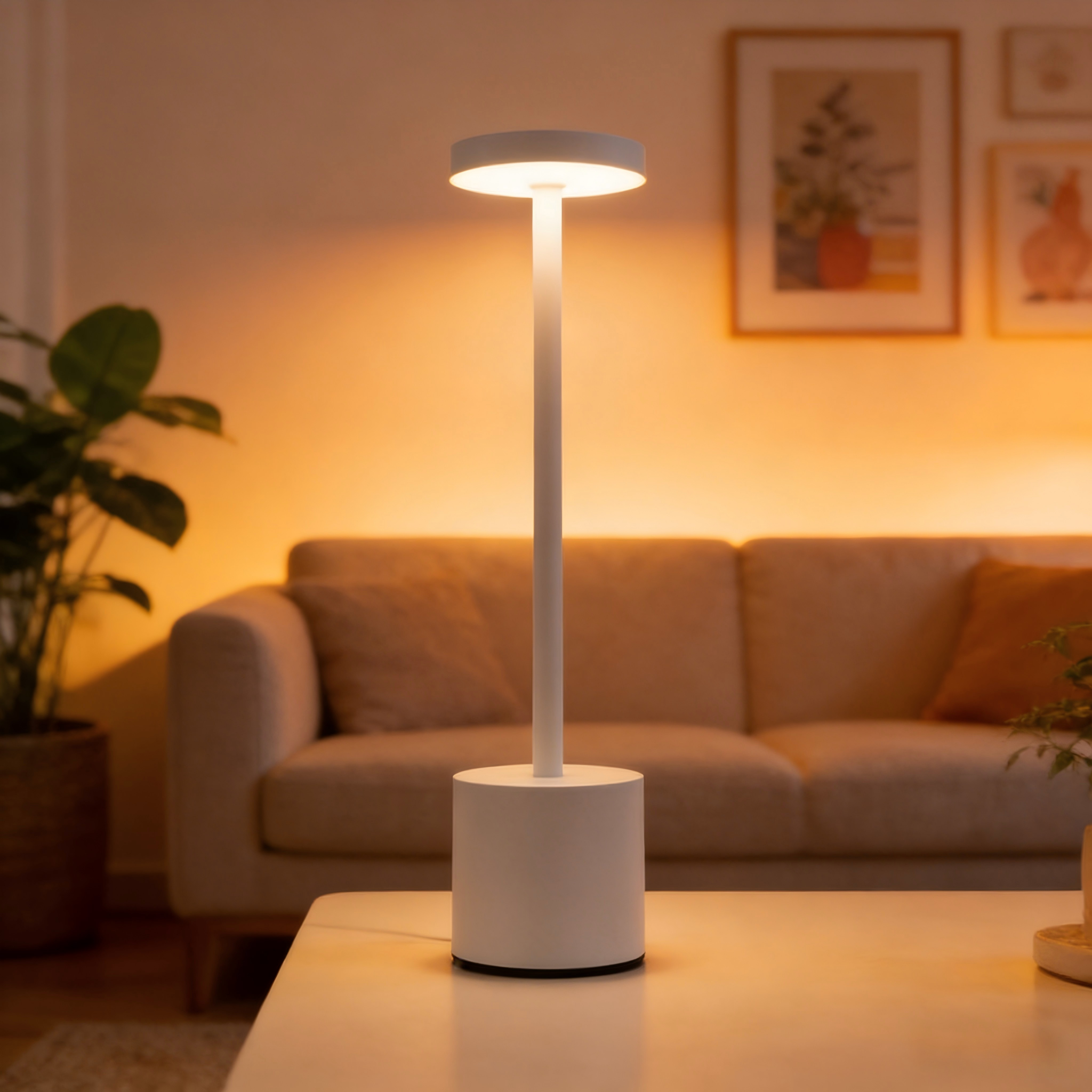 Luminária de Mesa Clássica Recarregável USB, Luz Noturna com Dimerização Sem Passos, Lâmpada de Toque para Mesa, 3 Cores, Luminária de Cabeceira, Decoração para Bar e Hotel