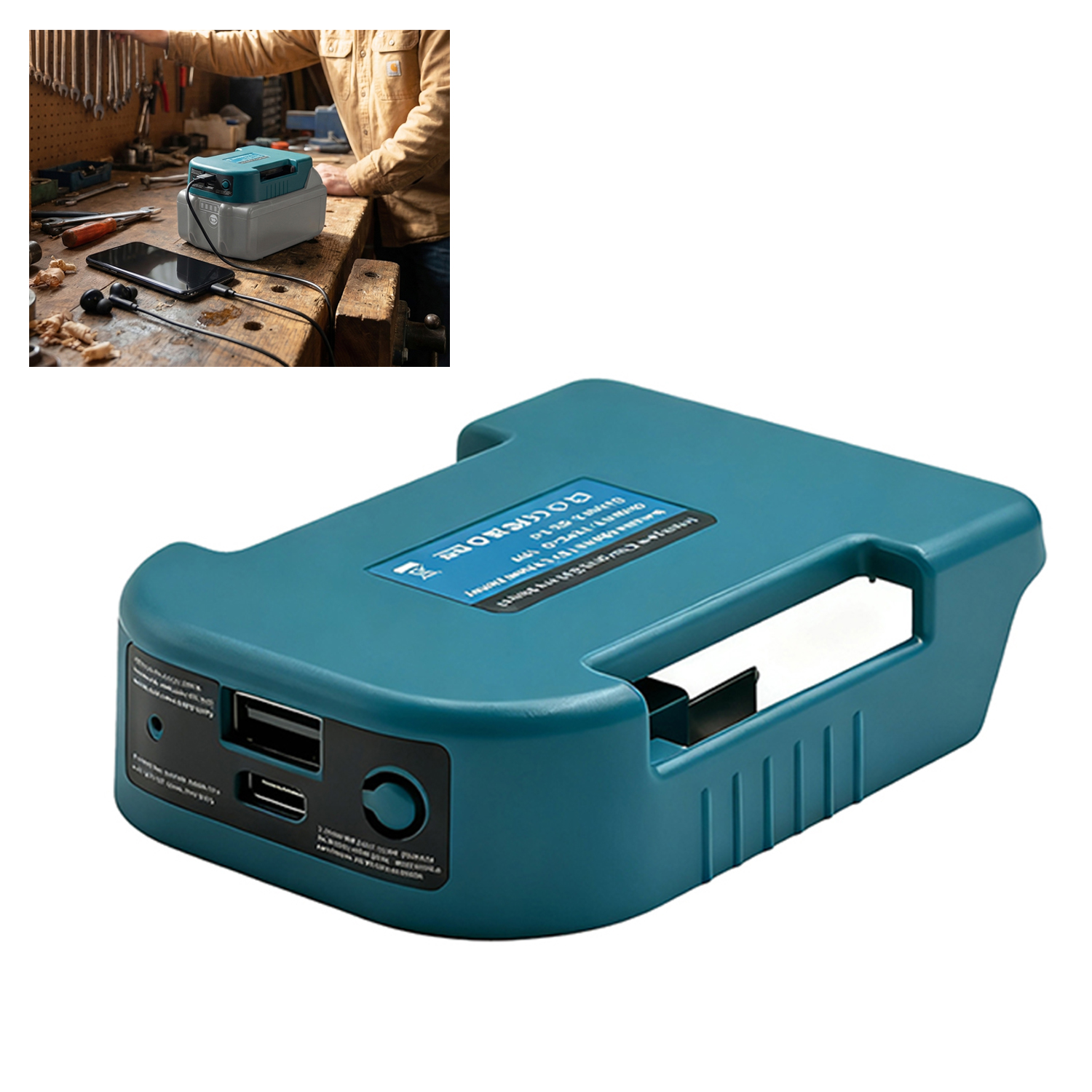 1Pc マキタ 18V 用 USB 付きタイプ C バッテリーホルダー付きマキタバッテリー BL1840 BL1850 BL1860 充電器アダプター高速充電