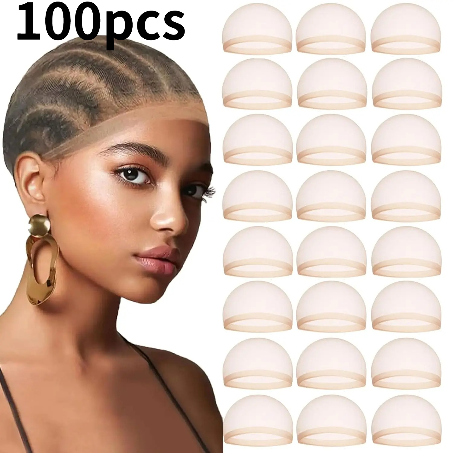 Großhandel Perückenkappe für Frauen, unsichtbare, ultradünne, dehnbare Strumpfkappen für Lace-Front-Perücken, transparente Perückenkappe, dünne Nylonkappe