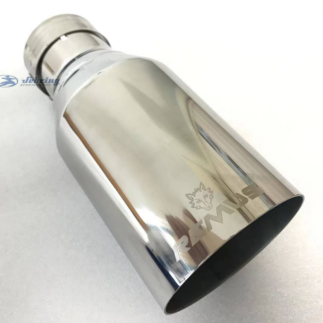 Silenciador de tubo de escape Universal para automóvil, borde plano, acero inoxidable, punta de modificación de accesorios para coche